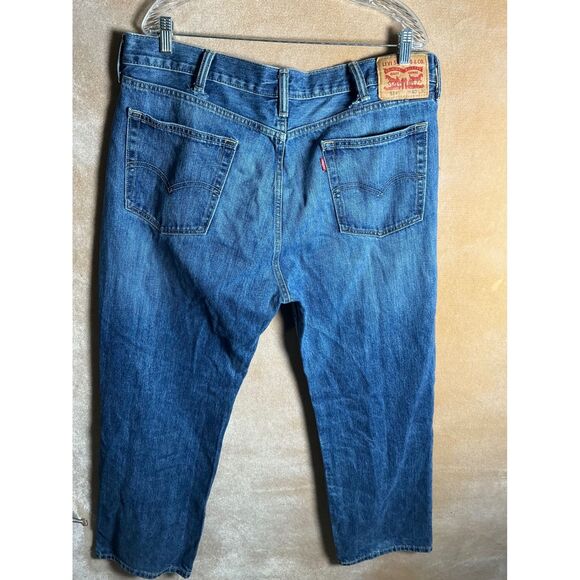 Levi Strauss 514 Straight‎ Fit Blue Denim Jeans Men's Size 40x30 - Picture 2 of 12